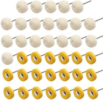 Polier- und Polierscheiben-Set, kleine Baumwoll-Polierscheibe für Drehbohrer, Werkzeug, Zubehör, Uhr, Schmuck, Polierpuffer-Set, 3 mm Dorn, 40-teilig