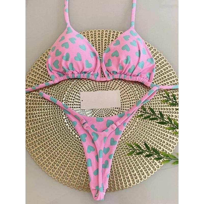 Stroje kąpielowe Damskie Leopardzi Wzór Brazylijski Zestaw Bikini Seksowny Strój Kąpielowy Stringi Dwuczęściowy Strój Kąpielowy Damski 2025 Odzież Plażowa