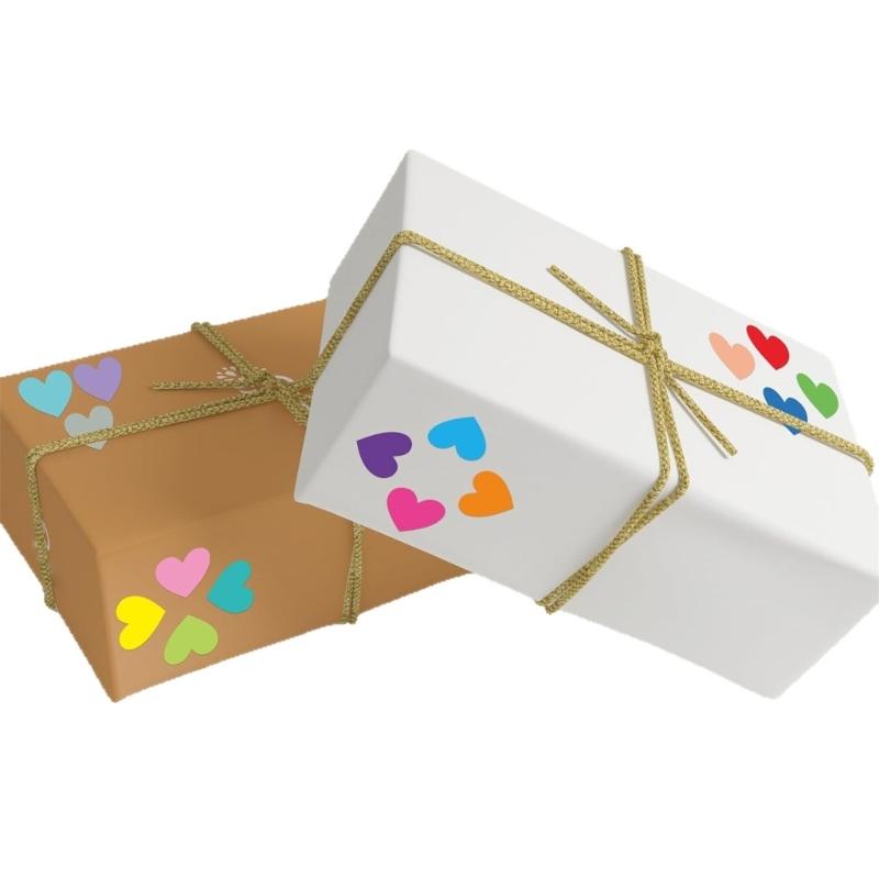 Multicolored Heart Sticker Removable Adhesive Packgaing Sticker for Journal Planner Photo Album Birthday Card Decoration