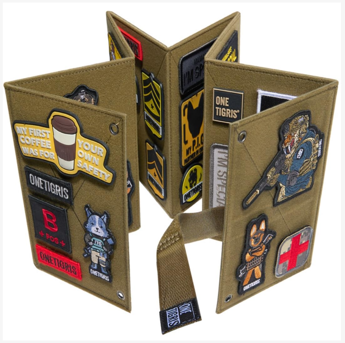 База для патчей OneTigris, Коврик для патчей, Книга для патчей на липучке, Настенное панно для патчей, Книга для патчей, Хранение патчей, Хранение для хобби, Панель для патчей - Коричневый