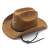 National Windbreak Windbreak Rope Sunshade Performance Jazz Hat Suede Travel Vacation Wind Word Cowboy Top Hat