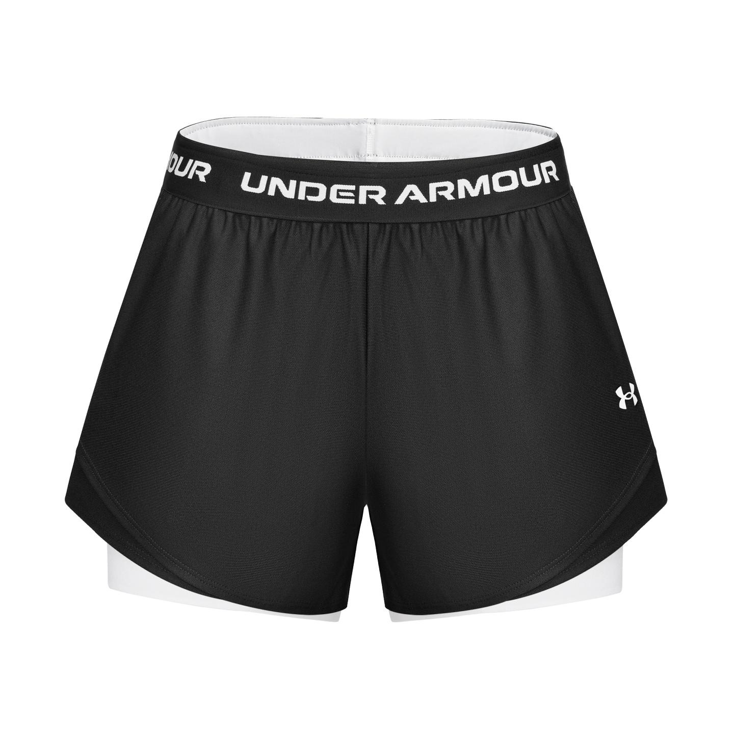 

Under Armour Tech Play Up 2 In 1 Hyrox Training Running Fitness Soft Comfortable Loose Breathable Shorts Women shorts Black 6011111-001 XL