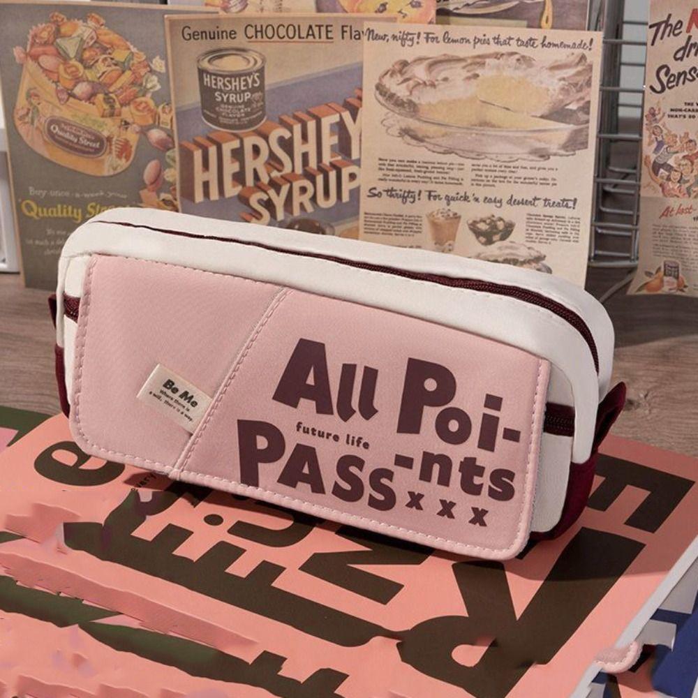 Large Capacity Candy Colored Pencil Bag Dopamine Pencil Case  School Supplies