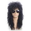 Kostium na Halloween dla mężczyzn Cosplay Punk Heavy Metal Rocker Curly Długa peruka Hairpiece