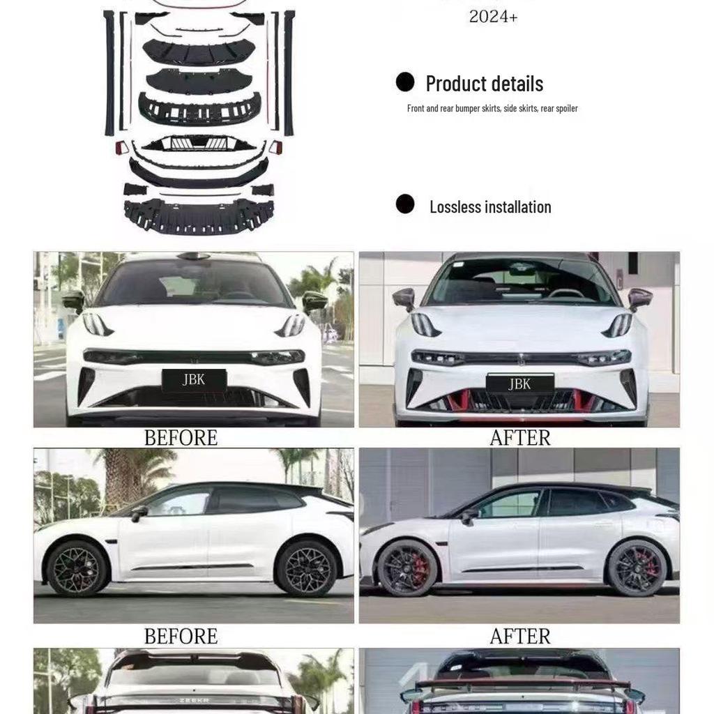 Zeekr 001 Upgrade: Complete FR Body Kit with Front & Rear Bumpers, Side Skirts, and Rear Spoiler for New Energy Models
