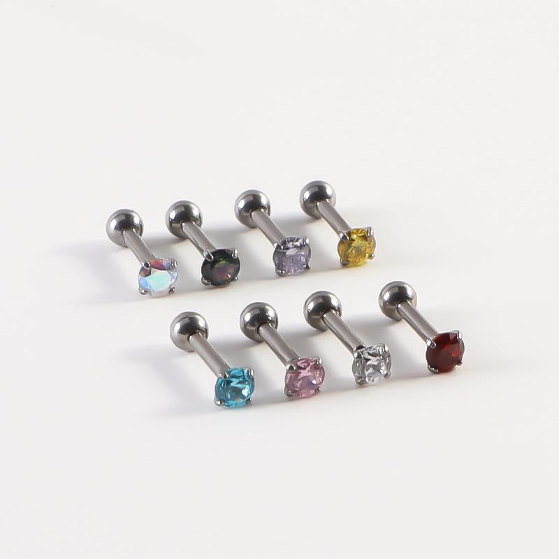 G23 Titanium CZ Zircon Ear Piercing Studs: Threaded, Fashionable Cochlea Jewelry Earrings