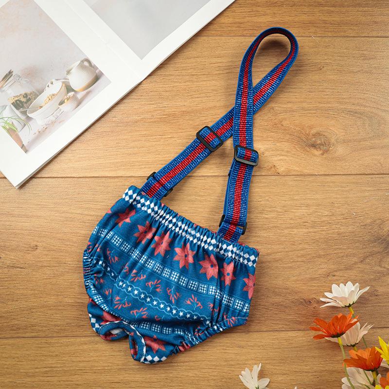 Large Dog Washable Menstrual Pants with Suspenders - Reusable and Safe Pet Physiological Wear.
