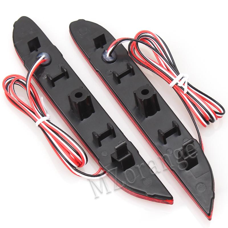2PCS LED Rear Bumper Reflector Light For Nissan Leaf Pathfinder Rogue X-Trail X Trail JX35 QX56 Qashqai 2014- Tail Brake Lamp