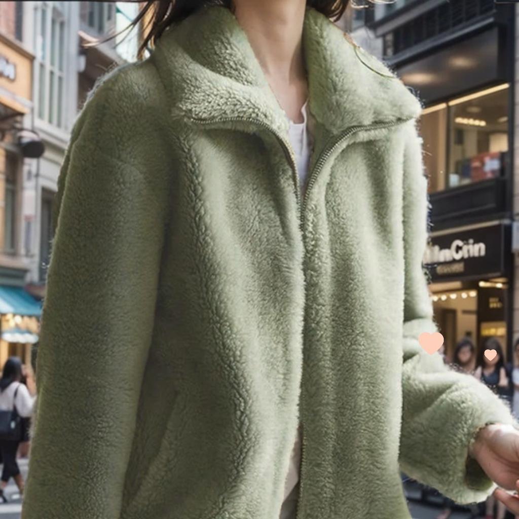 Herbst- und Winterbekleidung doppelseitige Korallenfleece-Jacke mit Fleece und verdicktem Stehkragen Loungewear-Pullover Damenmode