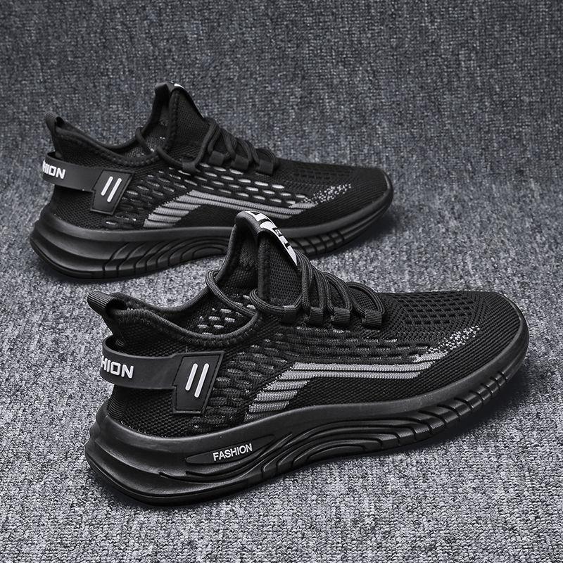 Spring and summer new breathable casual mesh fly-woven sports shoes lace-up low-top lightweight student shoes