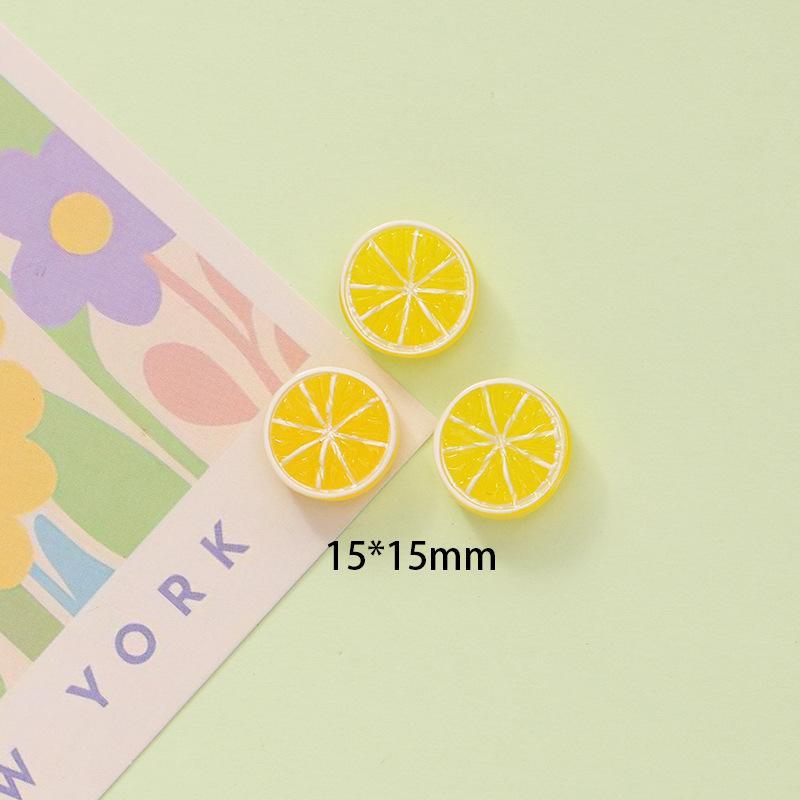 10Pcs Assorted Resin Fruit Decor Pieces Cute Strawberry Lemon Watermelon for DIY Scrapbook Kids Handcraft Projects