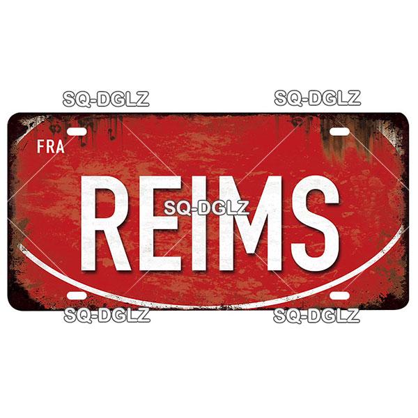 [SQ-DGLZ] Vintage France City Metal Sign Tin Sign Licenses Plate Decor Plaque Metal Vintage Bar Pub Club Home Wall Decoration