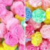 Colorful Beaded Artificial Rose and Lily Flower, Double-Sided Loose Beads for Children's Crafts