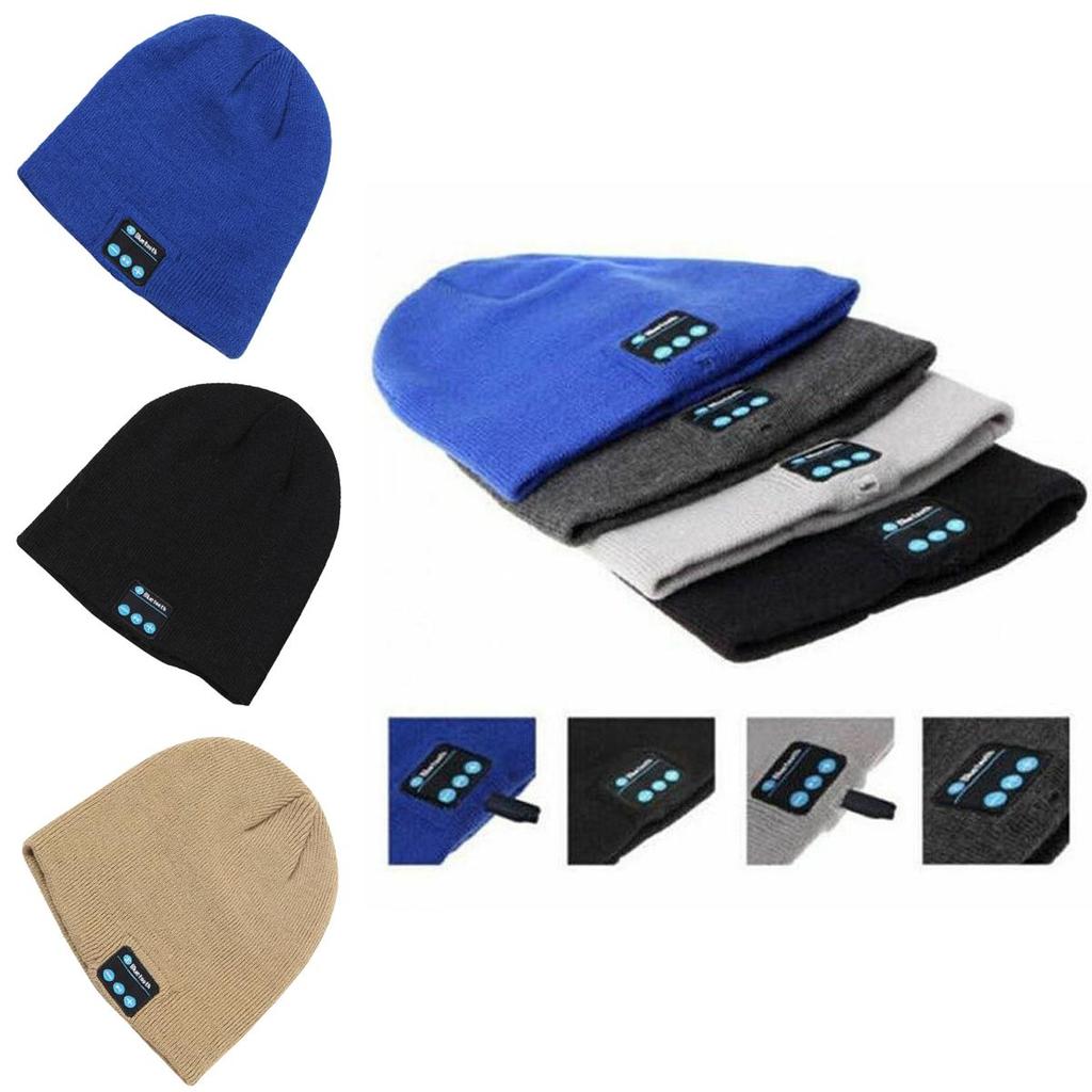 Soft Warm Beanie Hat Bluetooth Smart Cap With Wireless Headphone Set And Speaker Mic