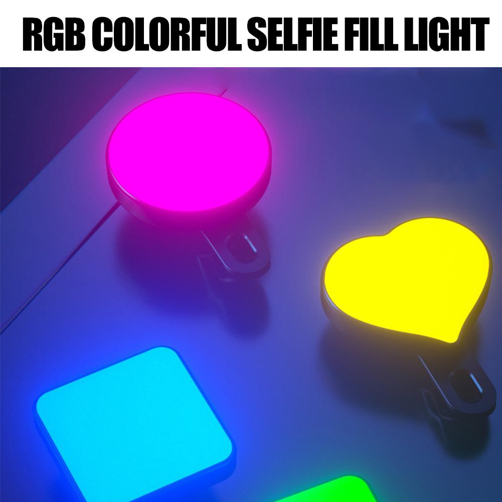 RGB Clip-On Selfie Ring Light with 3 Color Temperatures, Portable Makeup Lighting for Live Streaming, Photography, Video Calls