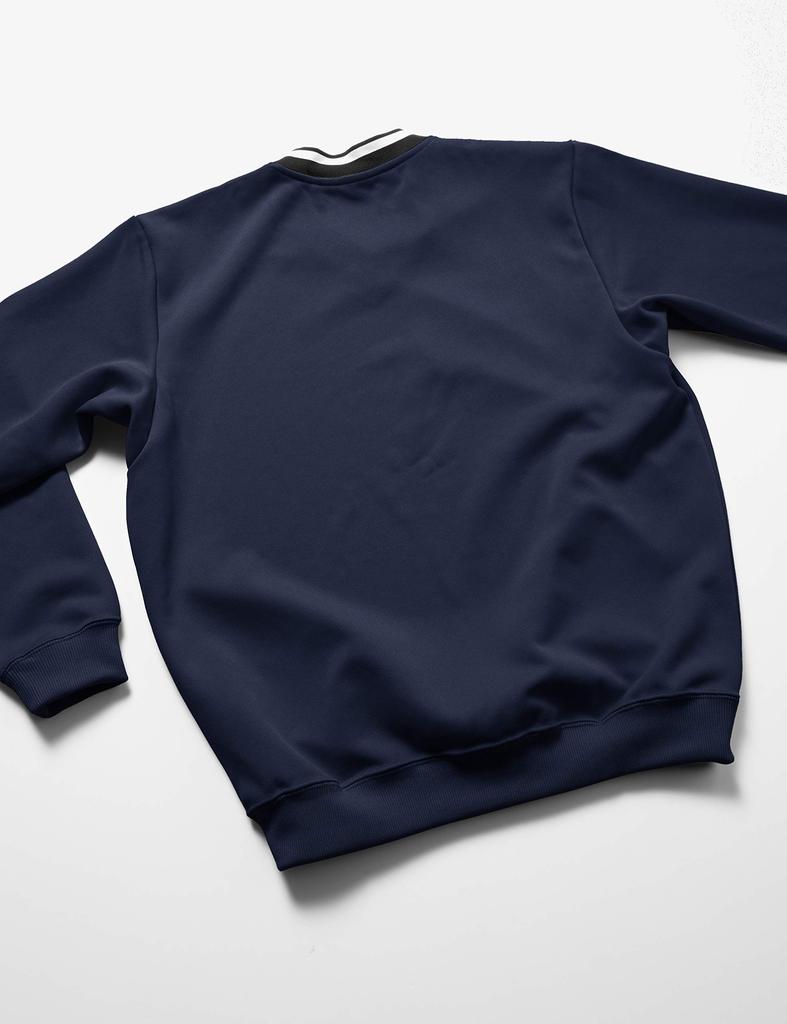 Mizuno Tennis Dress Size M to Japanese Size Sweatshirt, V-Neck, Thick, Moisture-Wicking, Quick-Drying, Stretch, Unisex, 62JC8002, Navy, (Equivalent M)