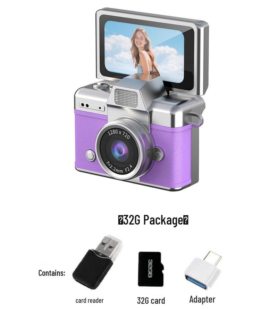 Retro Flip Screen Digital Card Camera for Students and Travelers