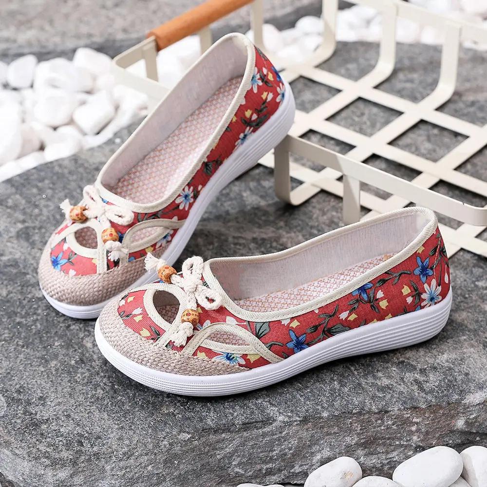 Fashion Ladies Shoes Kawaii Flat With Bow Cute Canvas Women Footwear Slip On Luxury Offer Daily Routine Autumn Korean High Quality 39 A