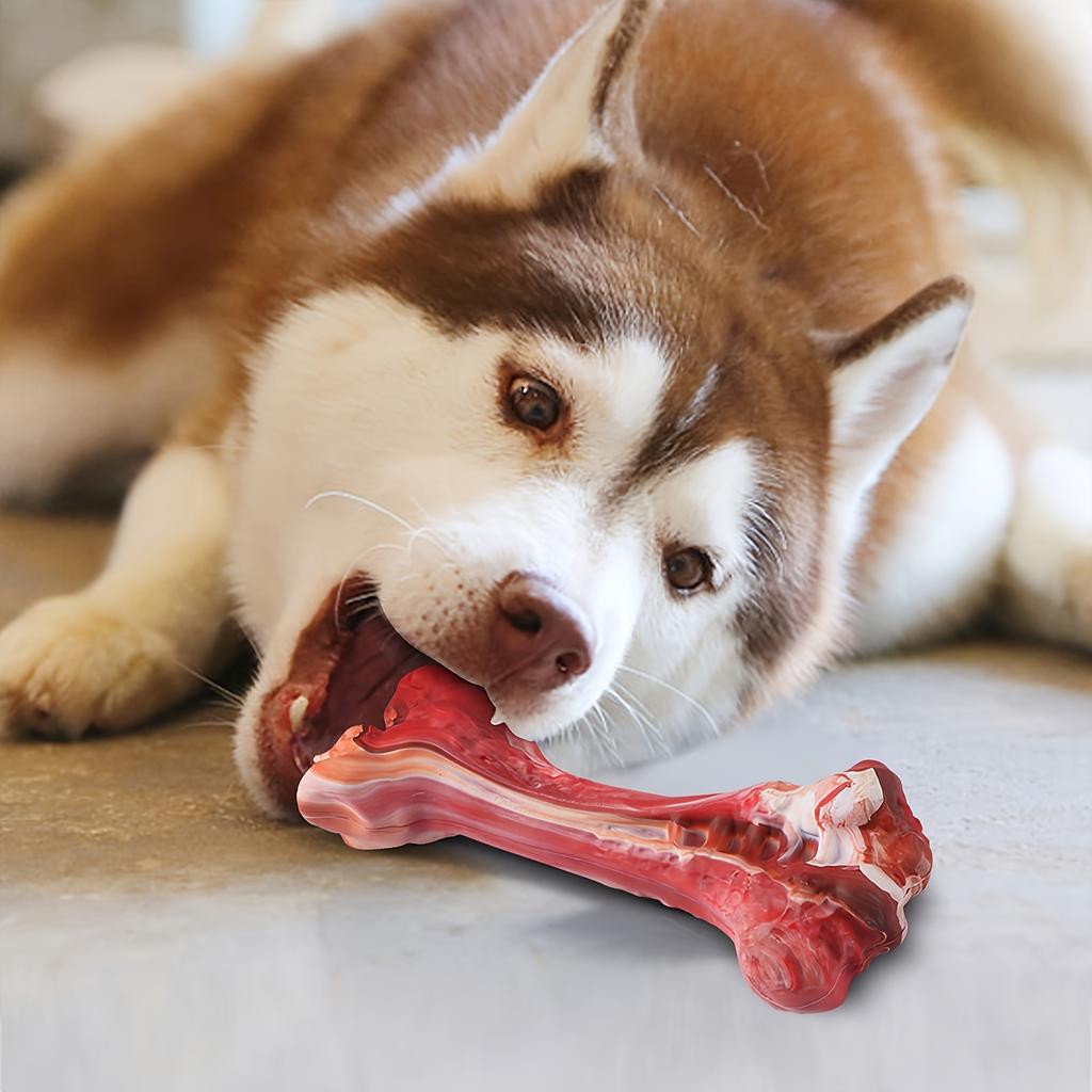 Indestructible Dog Chew Toy for Aggressive Chewers - Durable, Non-Toxic Natural Rubber Bone Shape for Teeth Cleaning