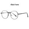 Anti-Blue Light Artistic Oval Metal Frame Prescription Glasses for Students