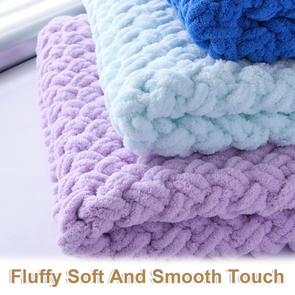 Chenille Chunky Yarn Plush Bulky Thick Fluffy for Crochet Soft Velvet Blanket for Sweater Hand Knitting Crocheting 45 M/49 Yard