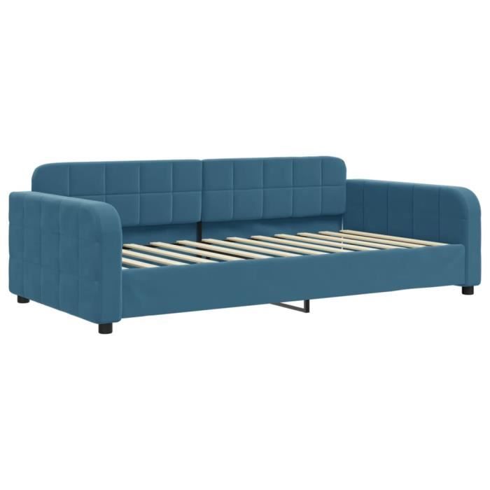 VidaXL Lit de jour avec matelas bleu 90x200 cm velours 3196904