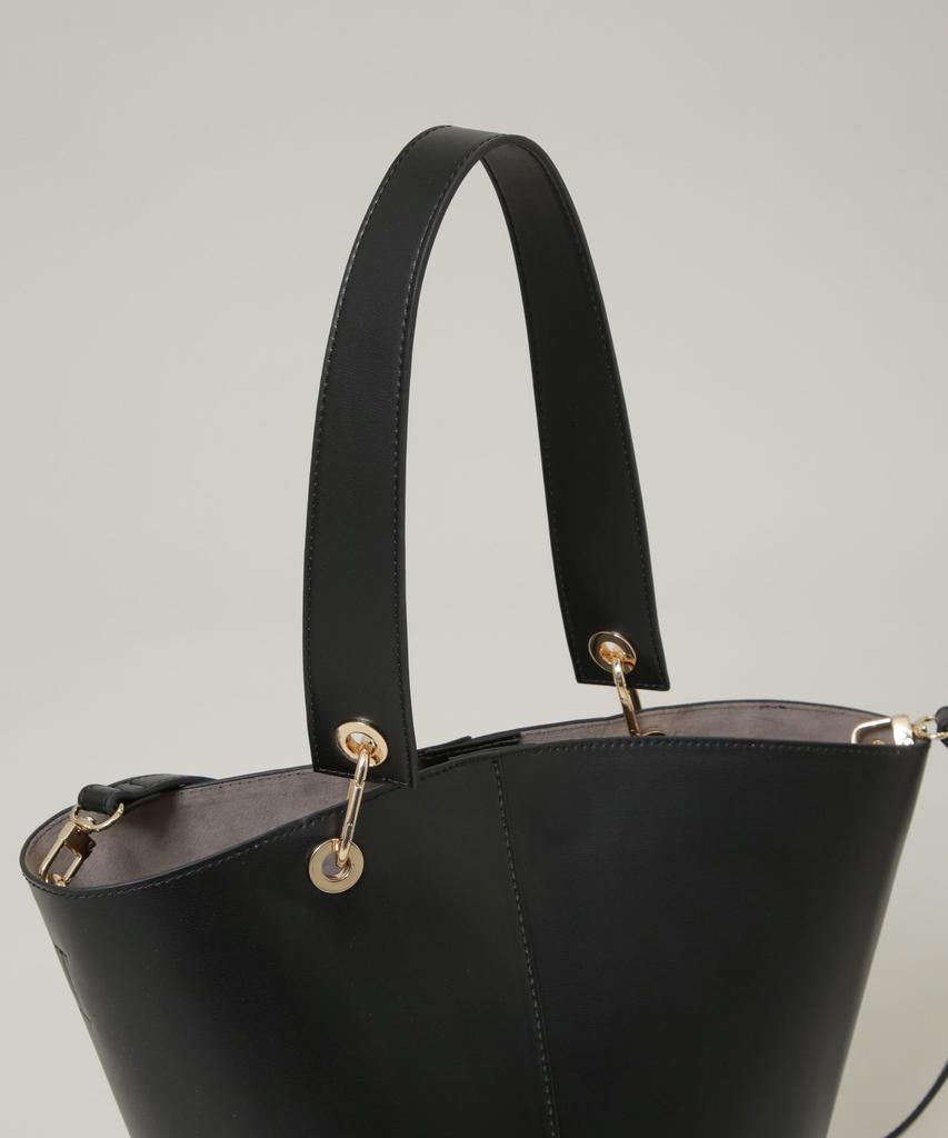 Nano Universe Asymmetrical Handle Bucket Tote, Women's, F 010, Black, 669-5232302