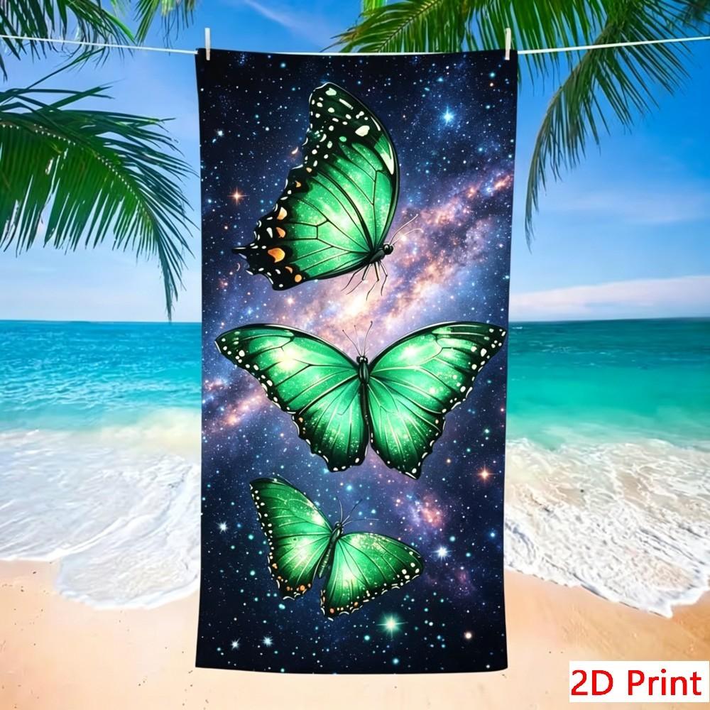 Oversized Starry Butterfly Beach Towel Large Galaxy Bath Towel Microfiber Quick Dry Swim Blanket Aesthetic Universe Pool Mat XL