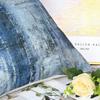 Chic Square Cushion Cover, Navy Blue Grey Abstract Art Painting Decorative Pillow Covers, Exquisite Linen Material Ensures Durability and Comfort,