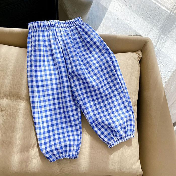 Summer Kids Plaid Mosquito-Repellent Casual Pants for Boys and Girls
