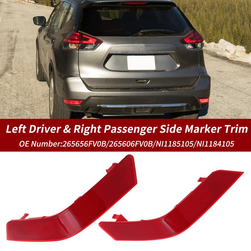 X Autohaux 1Pair Rear Bumper Reflector Side Marker for Nissan Rogue 2017- No.265656FV0B