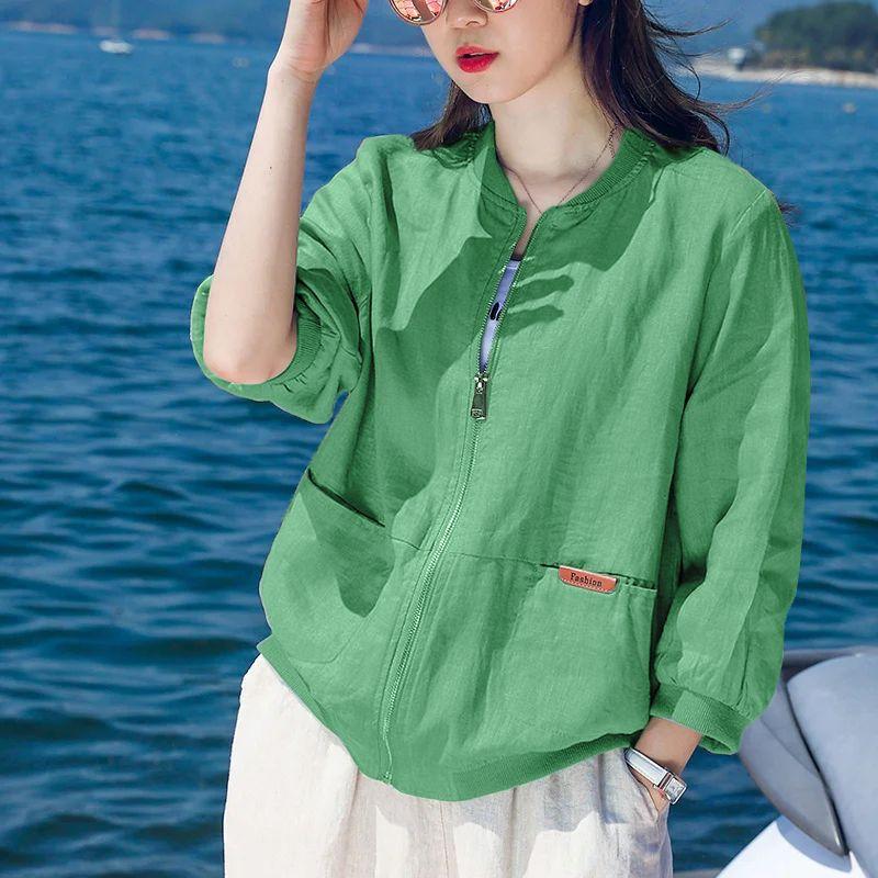 Солнцезащитная одежда, женский летний тонкий кардиган, однотонная ...