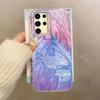 Luxury Laser Silver Butterfly Texture Phone Case for Samsung Galaxy S25 S24 S23 S22 S21 FE Plus Ultra Shell Silicone Back Cover