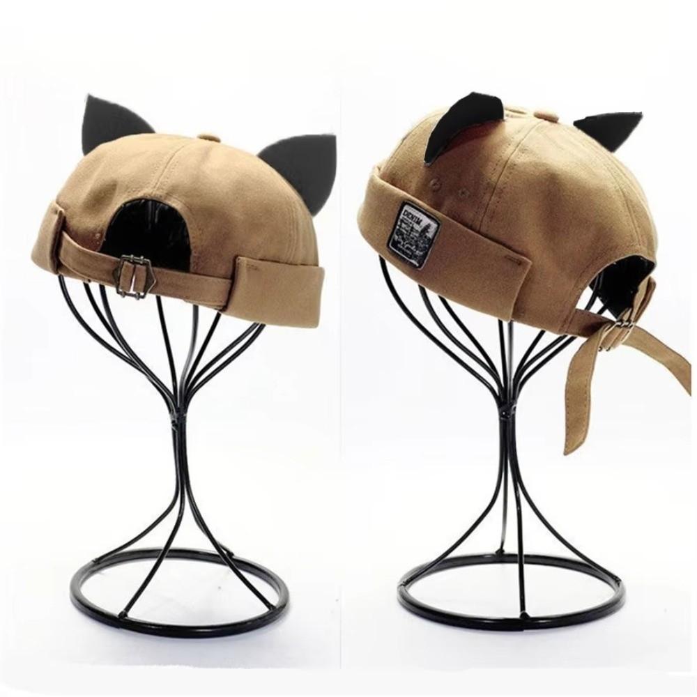 Adjustable Cat Ears Brimless Hat Cute Woman's Landlord Hat Simple Bucket Cap Casual Wear