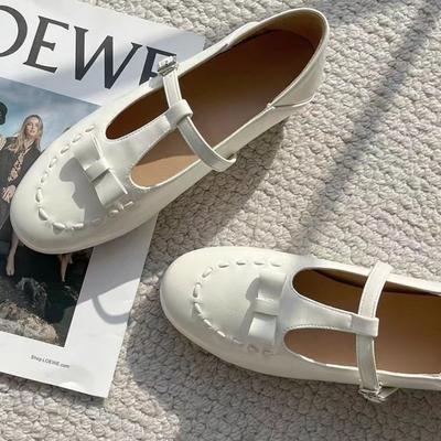 Nieuwe Franse Mary Jane-schoenen met touw 2025 Zomer Witte Zomer Damesschoenen Ademende Veelzijdige Flats