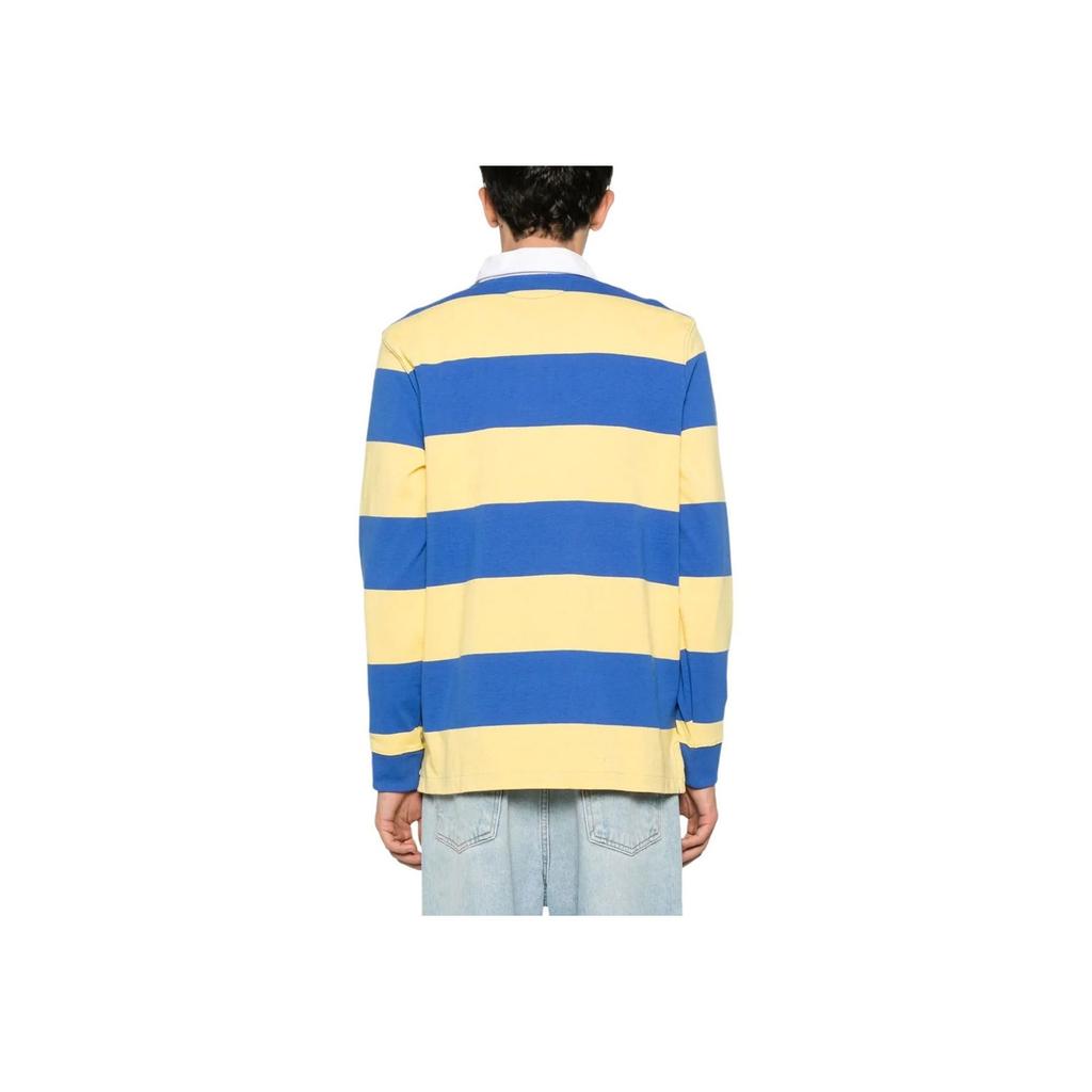 Polo Ralph Lauren Logo Embroidered Striped Long Sleeve Loose Polo Shirt Men tops Cobalt-Blue 710900566-016