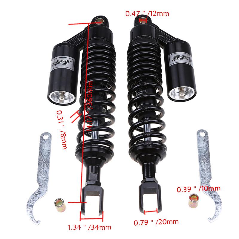 320mm 340mm 360mm 380mm Motorcycle Rear Air Shock Absorbers Suspension for Honda Yamaha Suzuki Shock Absorbers U-type Round Hole