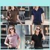 Cotton Polo Shirt For Women With Long Sleeve Slim Fit Elegant Style For Spring