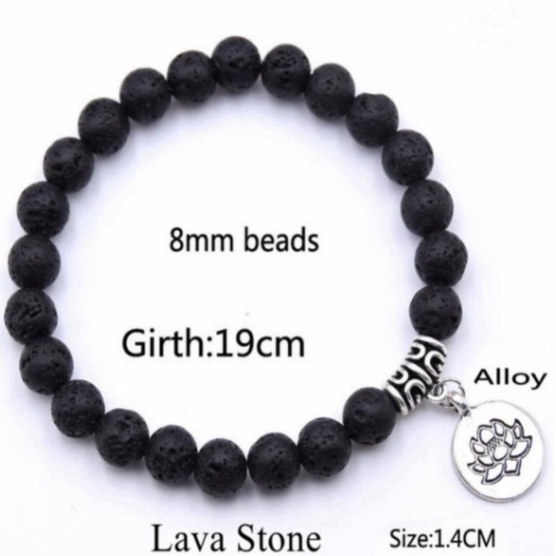 European American Cross-Border Yoga Bracelet: Volcanic Stone, Sea Wave, Starfish, Lotus Pendant