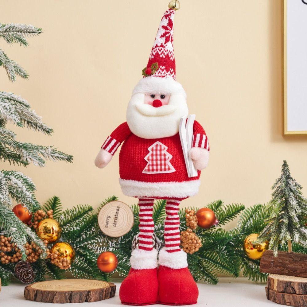 Mini Stretchable Leg Christmas Doll Cartoon Christmas Knitted Doll Long Legged Elk Doll Office