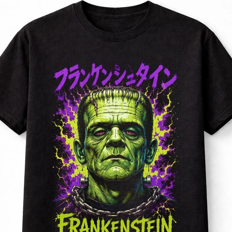 Frankenstein Monster Horror Gothic Halloween Classic Movie Unisex TShirt S
