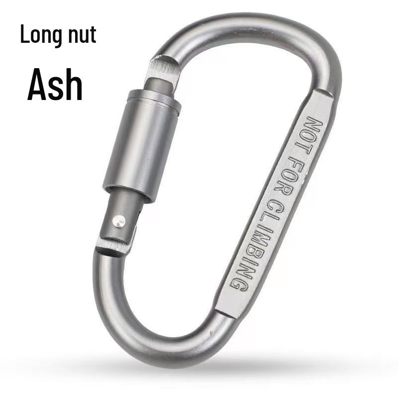 8CM Locking D-Shaped Carabiner with Screw Nut, Aviation Aluminum Alloy