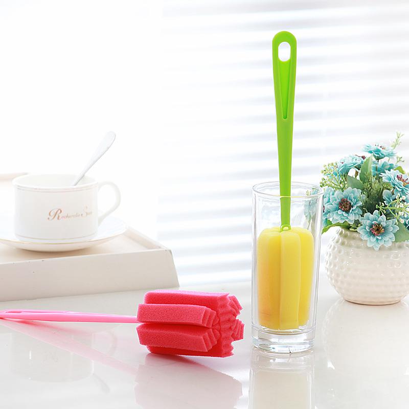 

Губка-щетка для чашек с длинной ручкой и петлей для подвешивания для эффективной очистки бутылок без мертвых зон с мощным удалением пятен