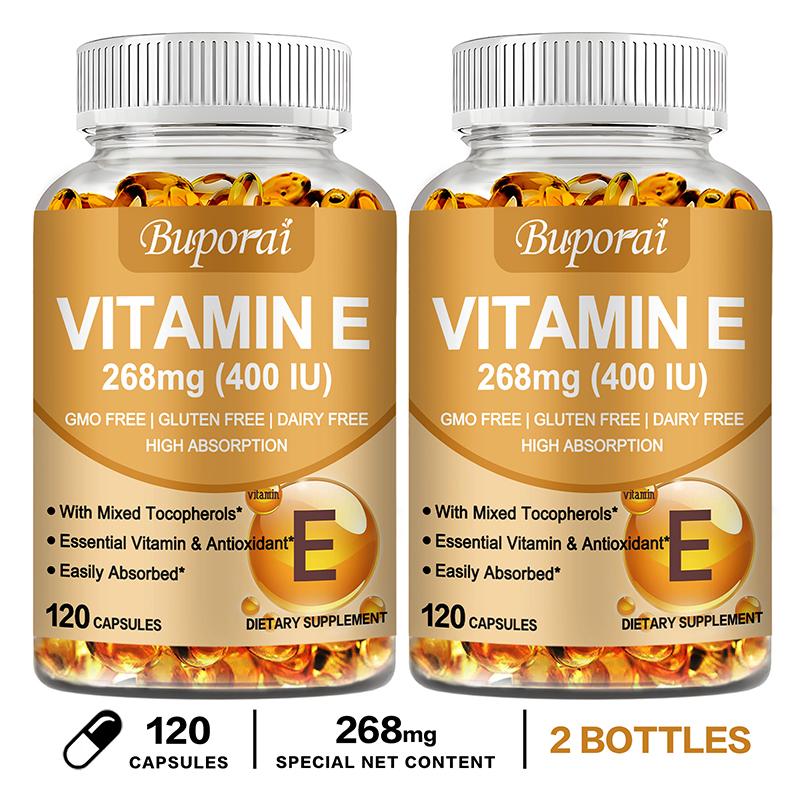 Buporai 268 Mg Vitamin E Capsules - Antioxidant - Skin Health