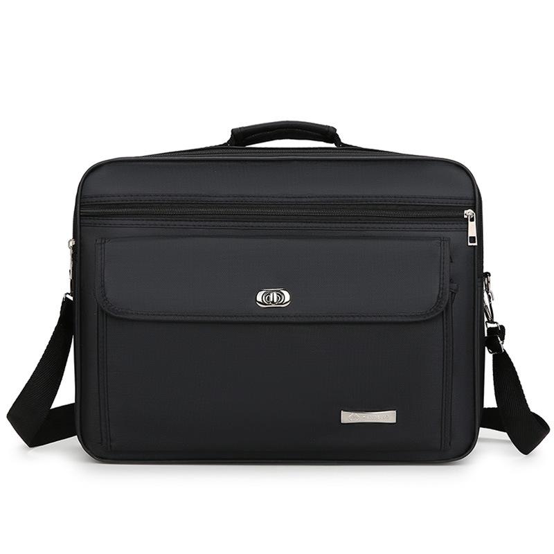 

Большой вместительный мужской портфель, многофункциональная деловая сумка для ноутбука, портативная сумка через плечо из ткани Оксфорд для деловых поездок one size чёрный