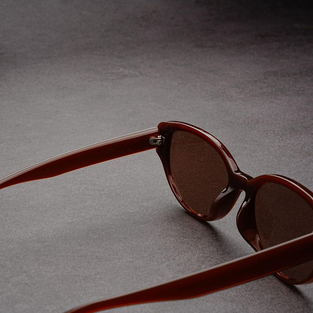 New Chestnut Cat's Eye Retro Sunglasses Women's Advanced Ultra-light Sunglasses Metal Hinge Men's Sunglasses Women's Sunglasses