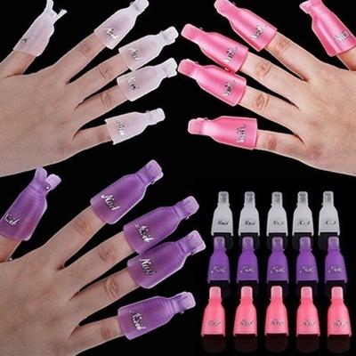 10PCS Nails Art Toenail Soak Off Clip Cap UV Gel Polish Clamp Remover Wrap Tool