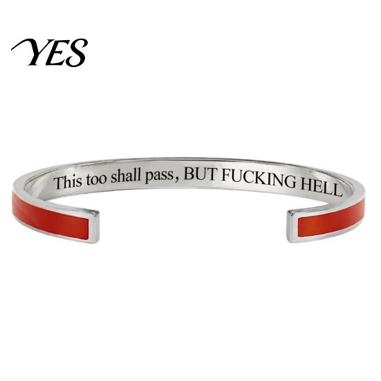 Bracciale Semplice di Alta Gamma Anche Questo Passerà Bracciale a Braccialetto con Mantra, Regolabile Inciso Motivazionale Comodo Braccialetto da Polso Informazioni Nascoste