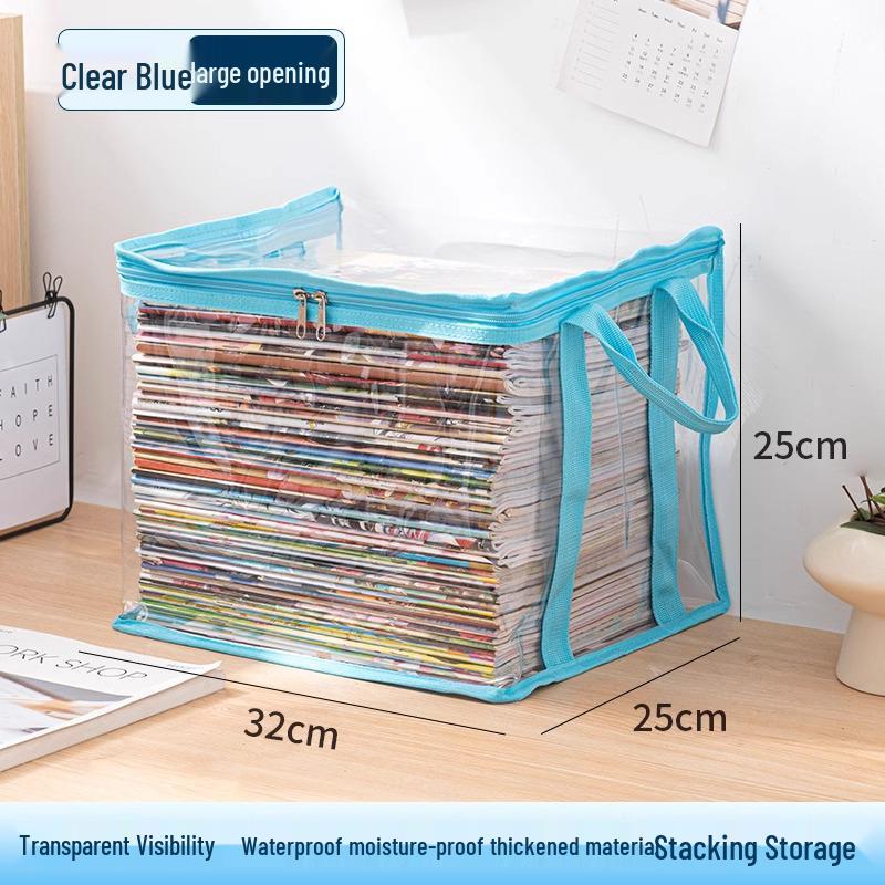 Clear Dustproof Book Storage Bag - Large Capacity Organizer for Students