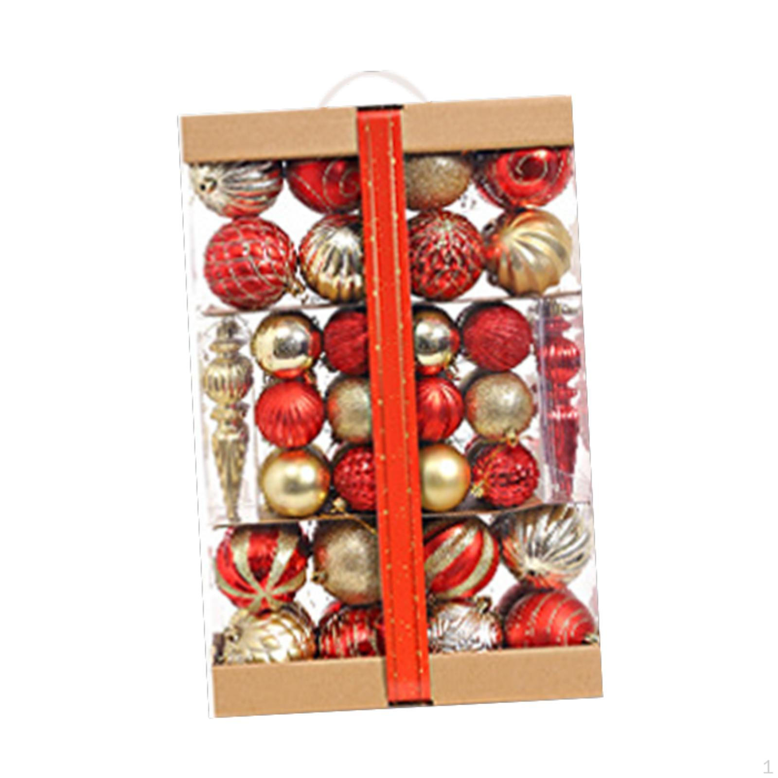 

74 шт. Рождественские шары, украшения, блестящие рождественские креативные елочные украшения, набор для Red Gold